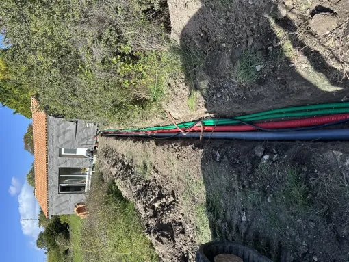 Raccordement en eau, électricité, télécom et tout à l’égout d'une maison individuelle sur la commune de Mortagne-sur-Gironde, Meschers-sur-Gironde, ROBERT TRAVAUX PUBLICS