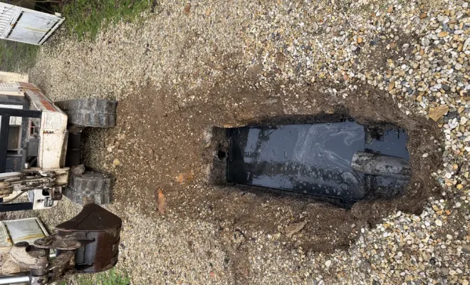 Réparation d'un tuyau d'assainissement diamètre 100 sur la commune de Saint-Romain-de-Benay, Meschers-sur-Gironde, ROBERT TRAVAUX PUBLICS